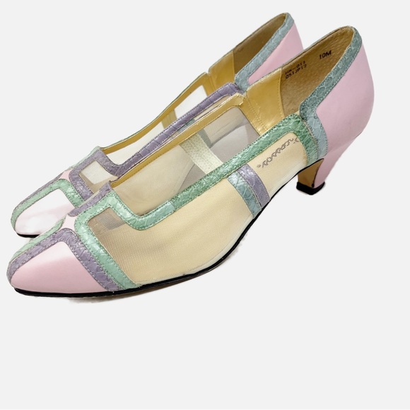 😻Picasso Pastel Color Block Heels - Picture 1 of 9